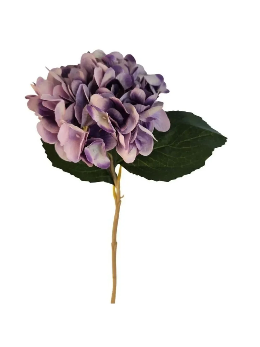 Lavender Purple Faux Hydrangea Stem 18 Inch Wedding Artificial Flower Large Bloo